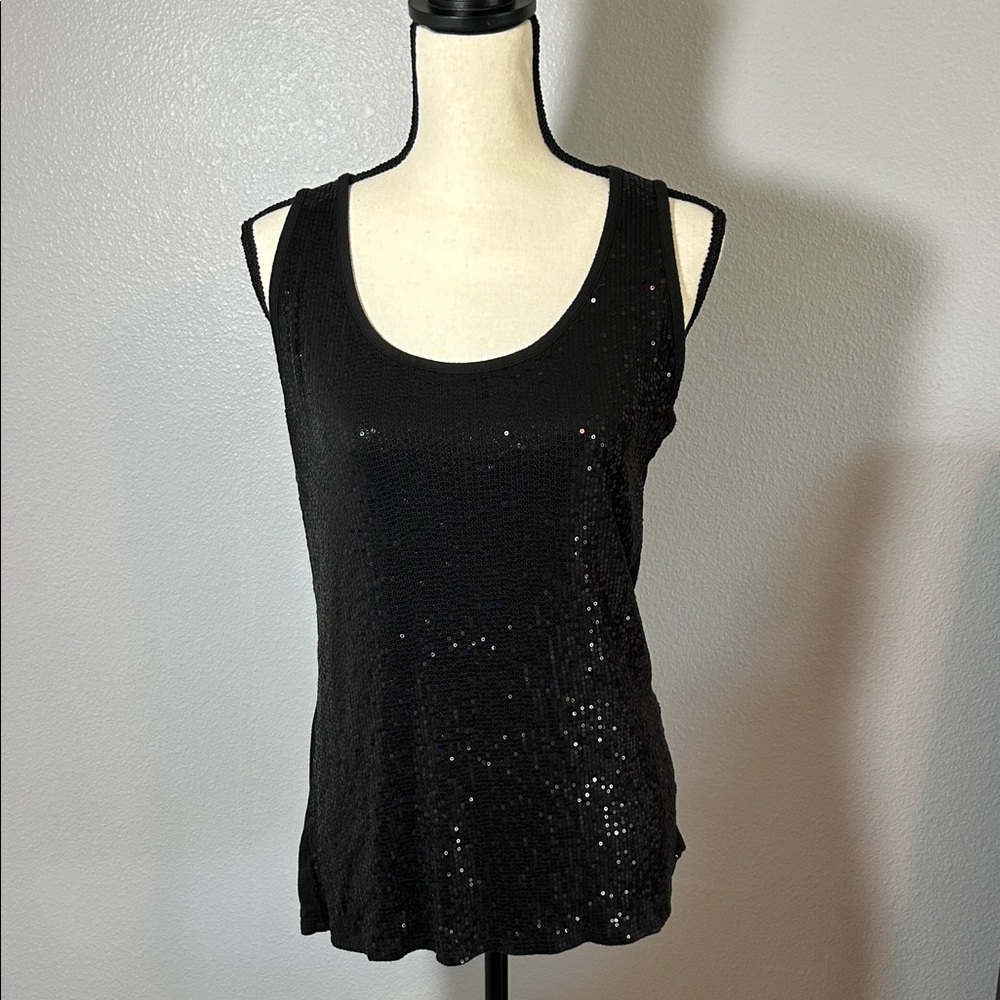 Maurices Black Sequin Tank Top